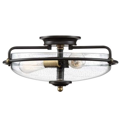QUOIZEL Griffin Ceiling lamp bronze/clear, 3-bulb - Thumbnail 2