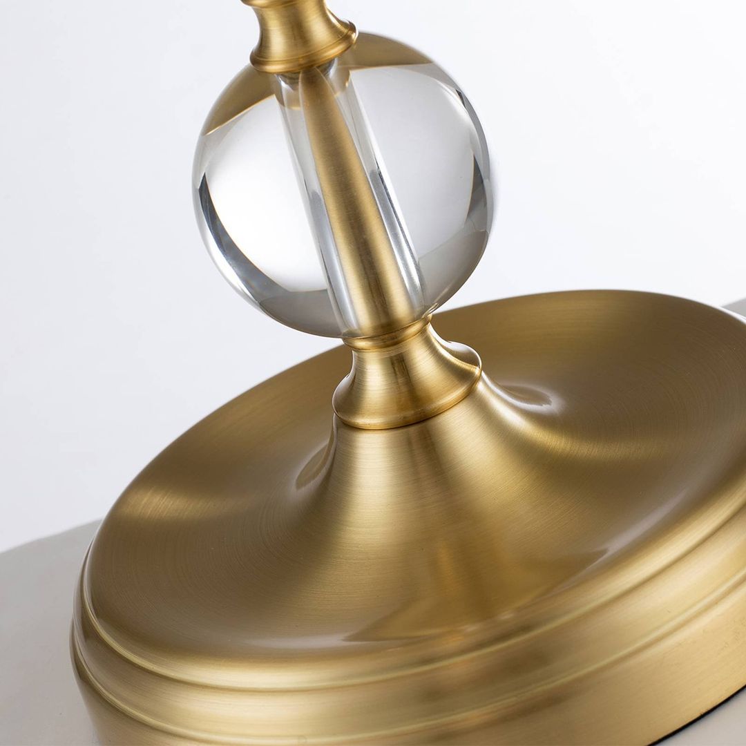 QUOIZEL Jenkins fabric table lamp, brushed brass/cream - Image 1