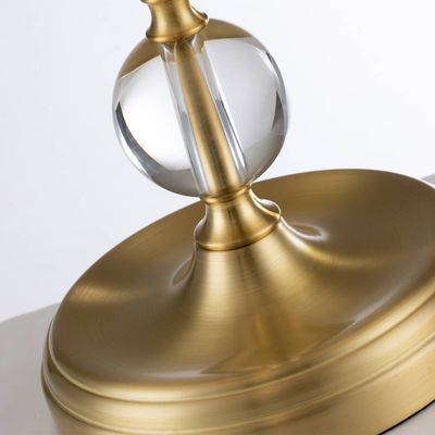 QUOIZEL Jenkins fabric table lamp, brushed brass/cream