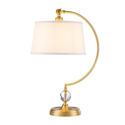 QUOIZEL Jenkins fabric table lamp, brushed brass/cream - Thumbnail 2