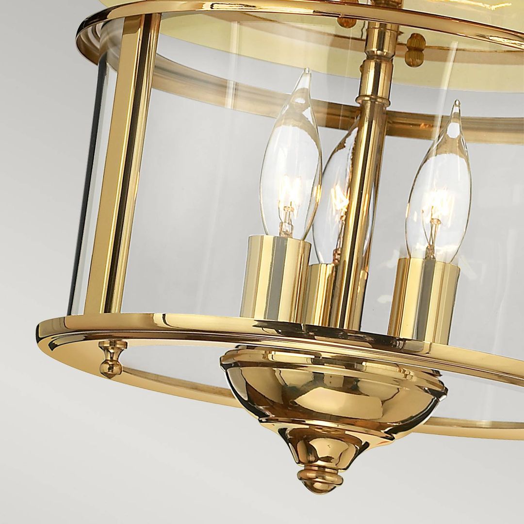 HINKLEY Gentry ceiling light, 3xE14, polished brass/clear - Image 1