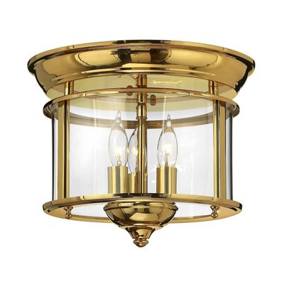 HINKLEY Gentry ceiling light, 3xE14, polished brass/clear - Thumbnail 2