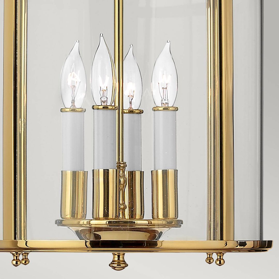HINKLEY Gentry pendant light, 4xE14, polished brass/clear - Image 1