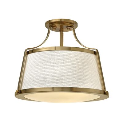 HINKLEY Charlotte ceiling light, white/old brass - Thumbnail 2