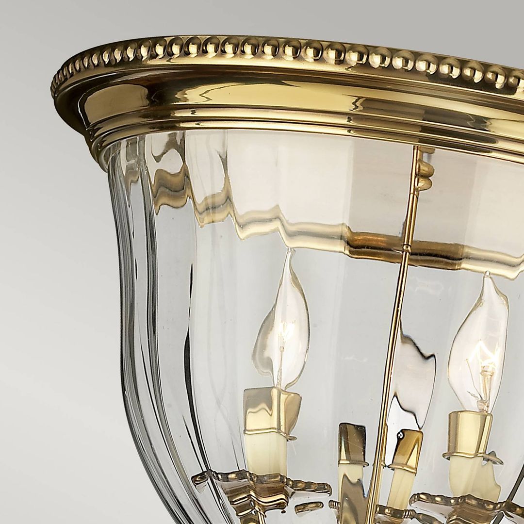 HINKLEY Cambridge ceiling light, brass/glass, height 33cm - Image 1