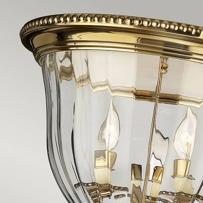HINKLEY Cambridge ceiling light, brass/glass, height 33cm