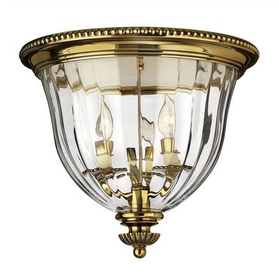 HINKLEY Cambridge ceiling light, brass/glass, height 33cm - Thumbnail 2