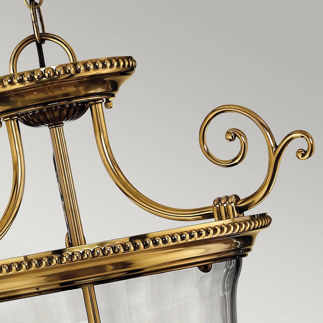 HINKLEY Cambridge pendant light, brass/glass, 53.3 cm - Image 1