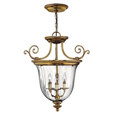 HINKLEY Cambridge pendant light, brass/glass, 53.3 cm - Thumbnail 2
