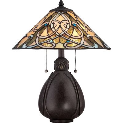 QUOIZEL Wonderful Tiffany table lamp India - Thumbnail 2