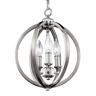 FEISS Effective hanging lamp Corinne in polished nickel