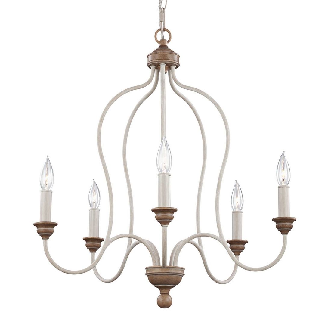 FEISS Five-bulb chandelier Hartsville in chalk white - Image 1