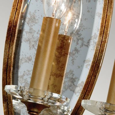 FEISS Valentina wall light, 3-bulb, bronze/crystal