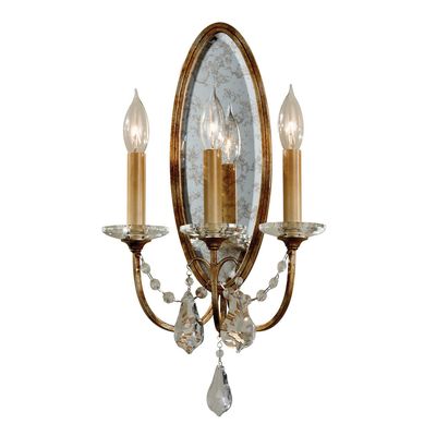 FEISS Valentina wall light, 3-bulb, bronze/crystal - Thumbnail 2