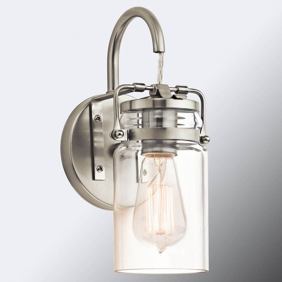 KICHLER Brinley wall light, nickel, height 29 cm - Image 1