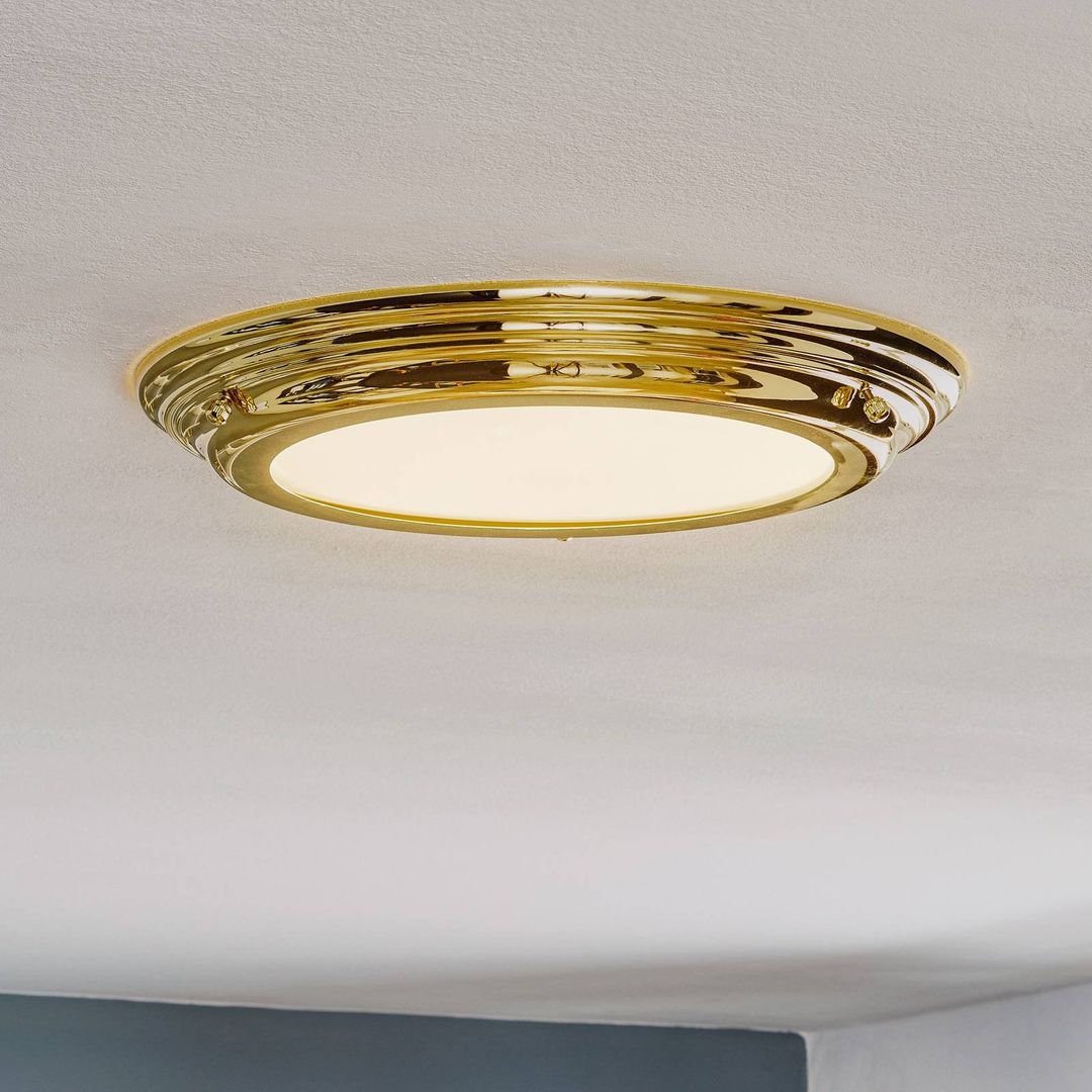 Welland LED 1 Light Flush Light - Polished Brass - Brass - Image 1