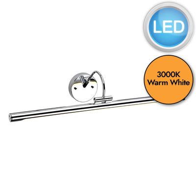 Elstead Streamlined LED picture light Alton, 67 cm, chrome