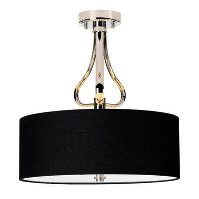 Falmouth 3 Light Semi Flush Bathroom Ceiling Light Polished Chrome IP44, G9 - Polished Chrome
