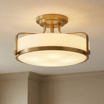HINKLEY Harper semi-flush ceiling lamp, Ø 37 cm, antique brass