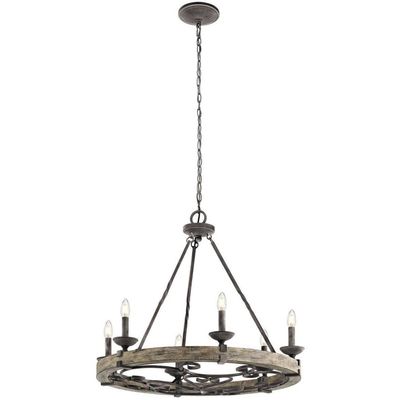 KICHLER Rustic chandelier Taulbee, six-bulb - Thumbnail 2