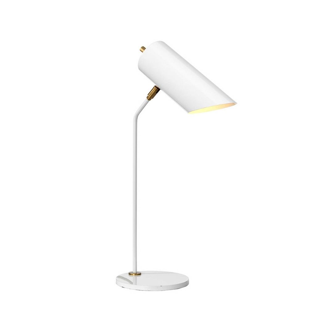 Elstead Quinto table lamp, white/antique brass - Image 1