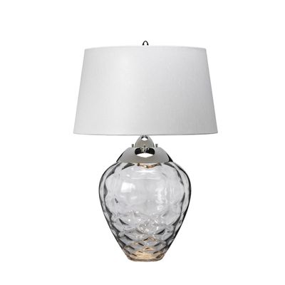 Quintiesse Table lamp Samara, Ø 45.7 cm, grey, fabric, glass, 2-bulb - Thumbnail 2
