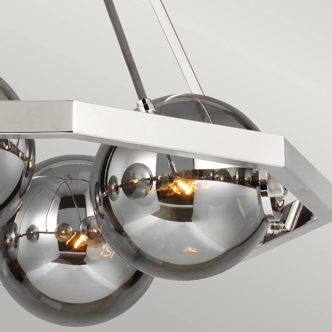 FEISS Harper hanging light, smoked glass, 5-bulb - Image 1