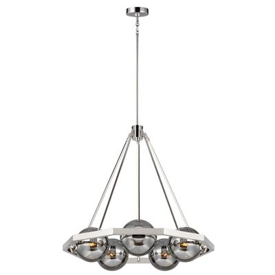 FEISS Harper hanging light, smoked glass, 5-bulb - Thumbnail 2