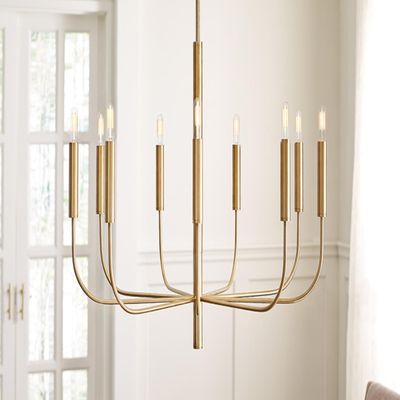 FEISS Brianna chandelier nine-bulb burnished brass - Thumbnail 2