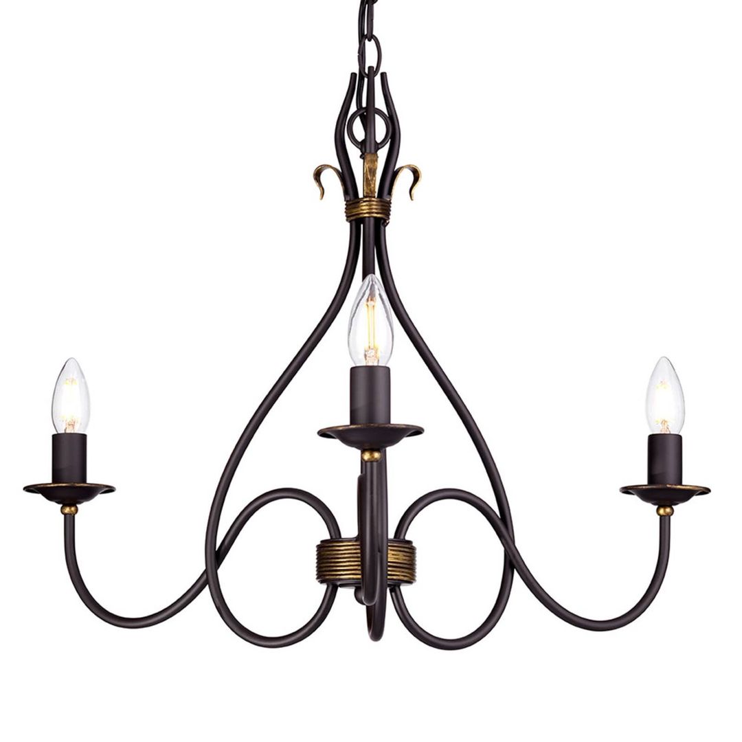 Windermere Chandelier 3 Light Rust, Gold Finish - E14 - Gold - Image 1