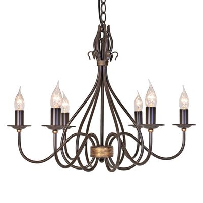 Windermere 6 Light Chandelier Rust, Gold Finish, E14 - Gold