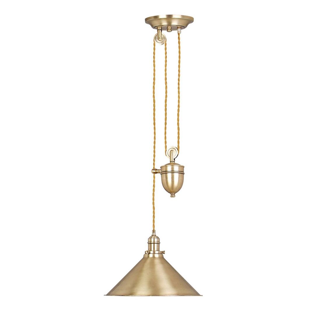 Provence 1 Light Dome Ceiling Pendant Aged Brass, E27 - Aged Brass / 4kg - Image 1
