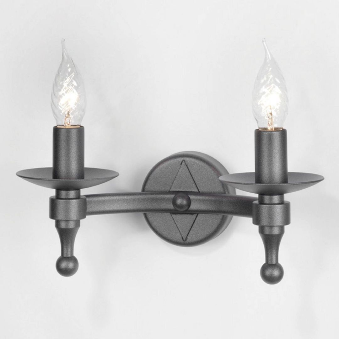 Elstead Warwick Wall Light Wrought Iron Graphite - Image 1