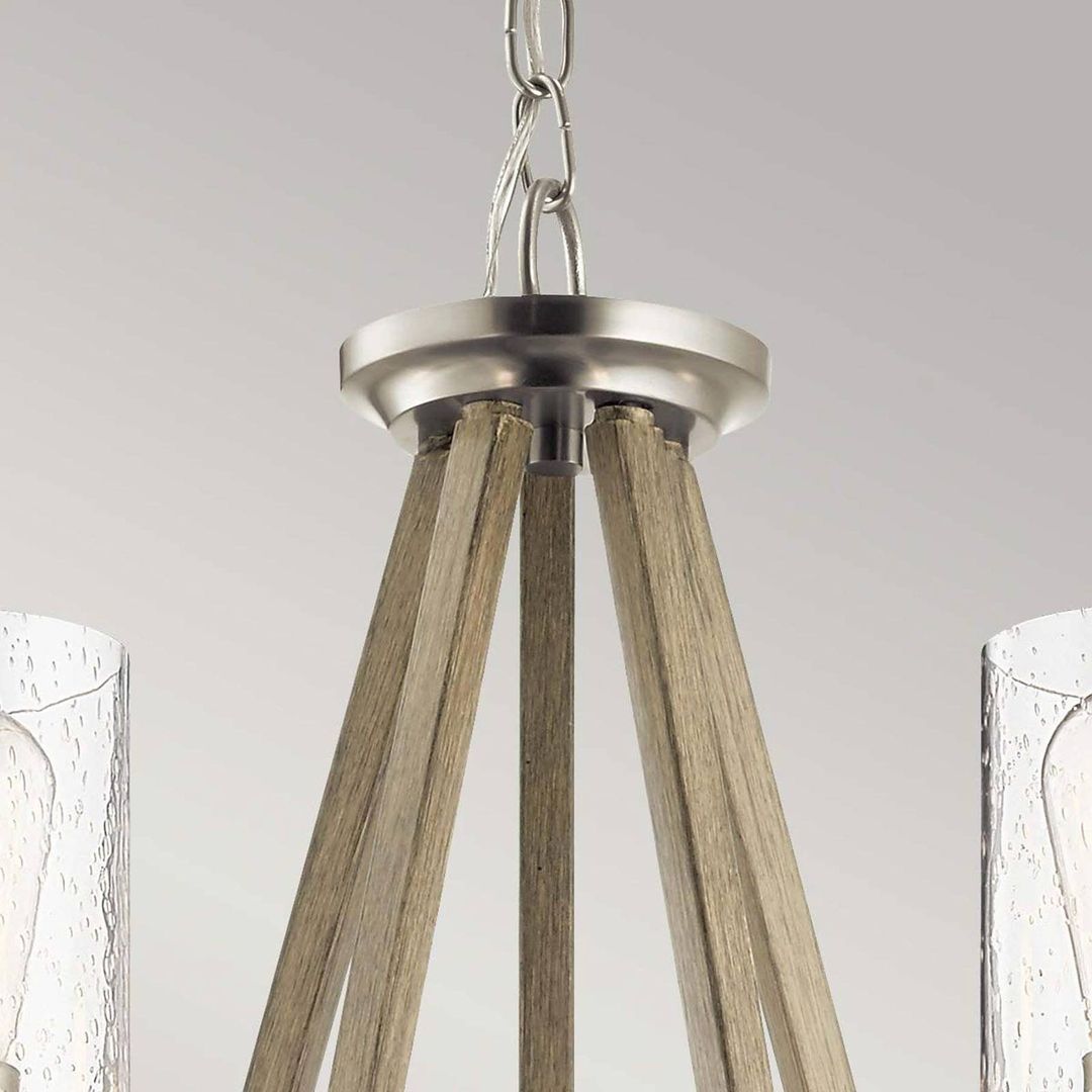 KICHLER Deryn pendant light, 5-bulb, antique grey - Image 1