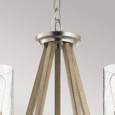 KICHLER Deryn pendant light, 5-bulb, antique grey