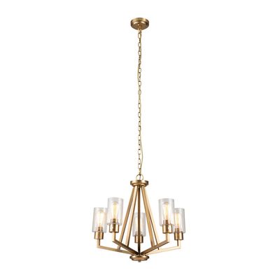 KICHLER Deryn pendant light, 5-bulb, brass - Thumbnail 2