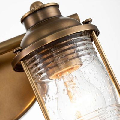 KICHLER Ashland Bay bathroom wall light, two-bulb, brass
