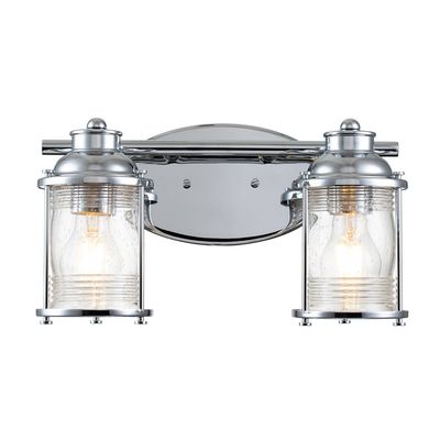 KICHLER Ashland Bay bathroom wall light, 2-bulb, chrome - Thumbnail 2