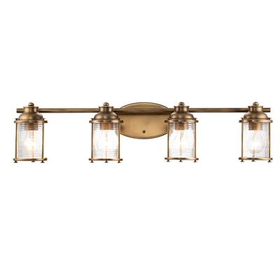 Quintiesse Bathroom wall light Ashland Bay, 4-bulb, brass - Thumbnail 2