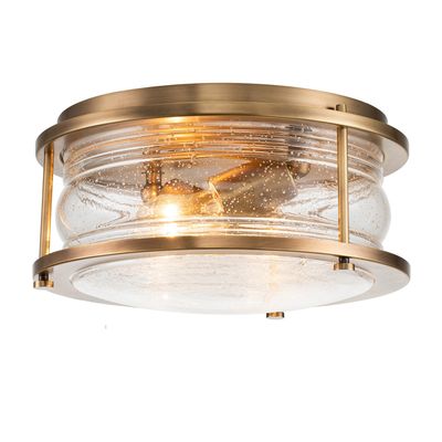 Quintiesse Ashland Bay bathroom ceiling light, Ø 30.5 cm, brass, IP44 - Thumbnail 2