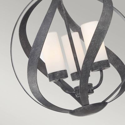 Quintiesse Blacksmith hanging light, black/white, Ø 40.7 cm