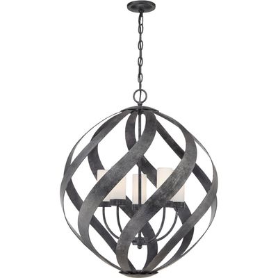 Quintiesse Blacksmith pendant light, Ø 66 cm, black, 5-bulb, IP44 - Thumbnail 2