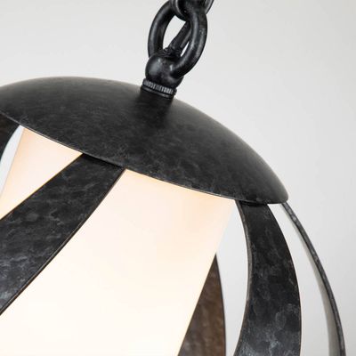 Quintiesse Blacksmith hanging light black/white 1-bulb Ø25.4