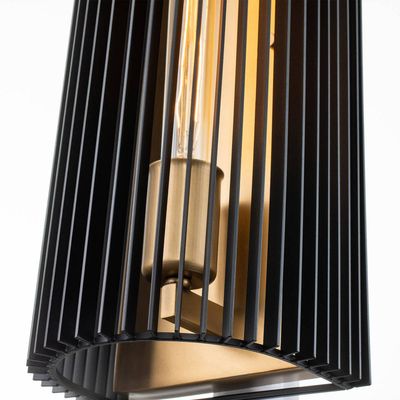 Quintiesse Linara wall light, black/brass, one-bulb