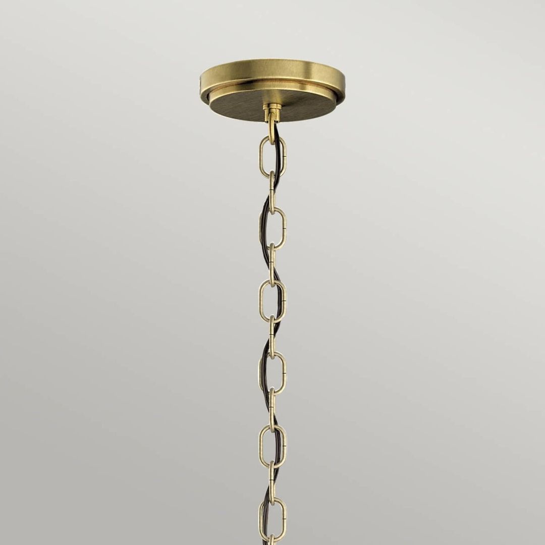 Quintiesse Roux pendant light, brass-coloured, glass elements - Image 1