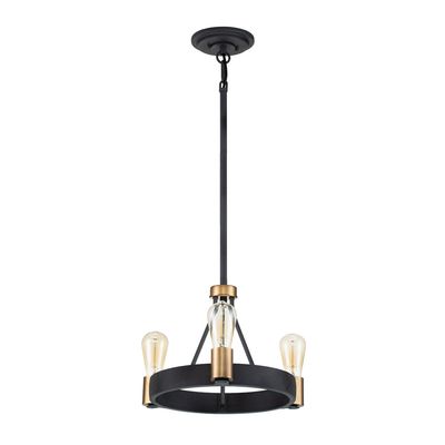 Quintiesse Silas chandelier, black, three-bulb, Ø 42.2 cm - Thumbnail 2