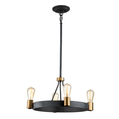 Quintiesse Silas chandelier, black, 4-bulb, Ø 54.9 cm - Thumbnail 2