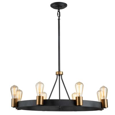 Quintiesse Silas chandelier, black, 8-bulb, Ø 82.9 cm - Thumbnail 2