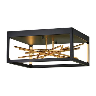 Quintiesse Styx LED ceiling light, black, 3,000 K 46 x 22 cm - Thumbnail 2