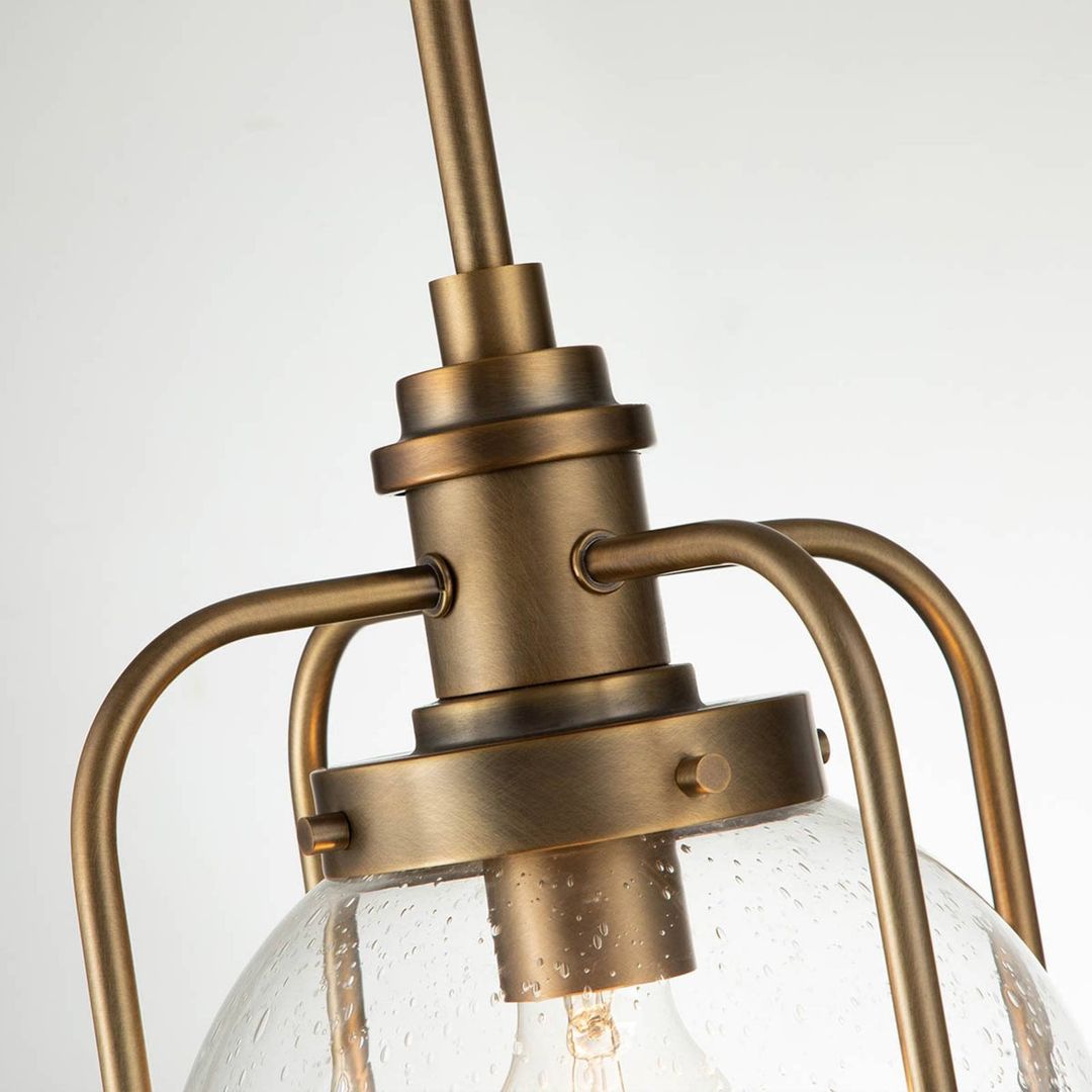 Quintiesse Tricocent pendant light, brass/clear, one-bulb - Image 1